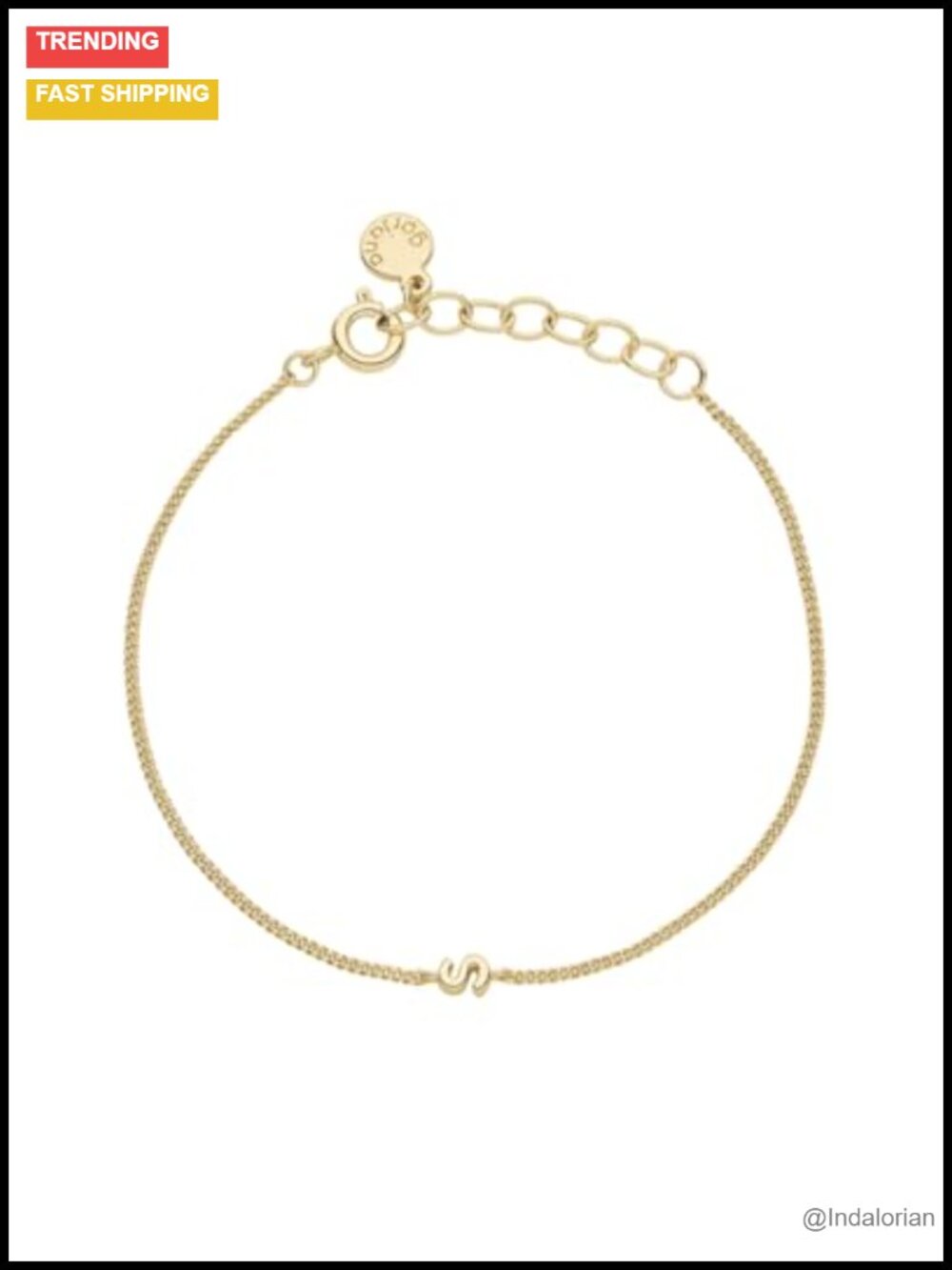 Wilder Mini Alphabet Bracelet 18k Gold Plated Link Spring Ring Closure